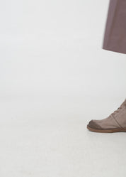 Brown leather combination high shoes