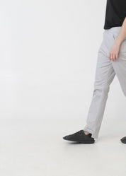Long pants with elastic top 5 pockets light gray