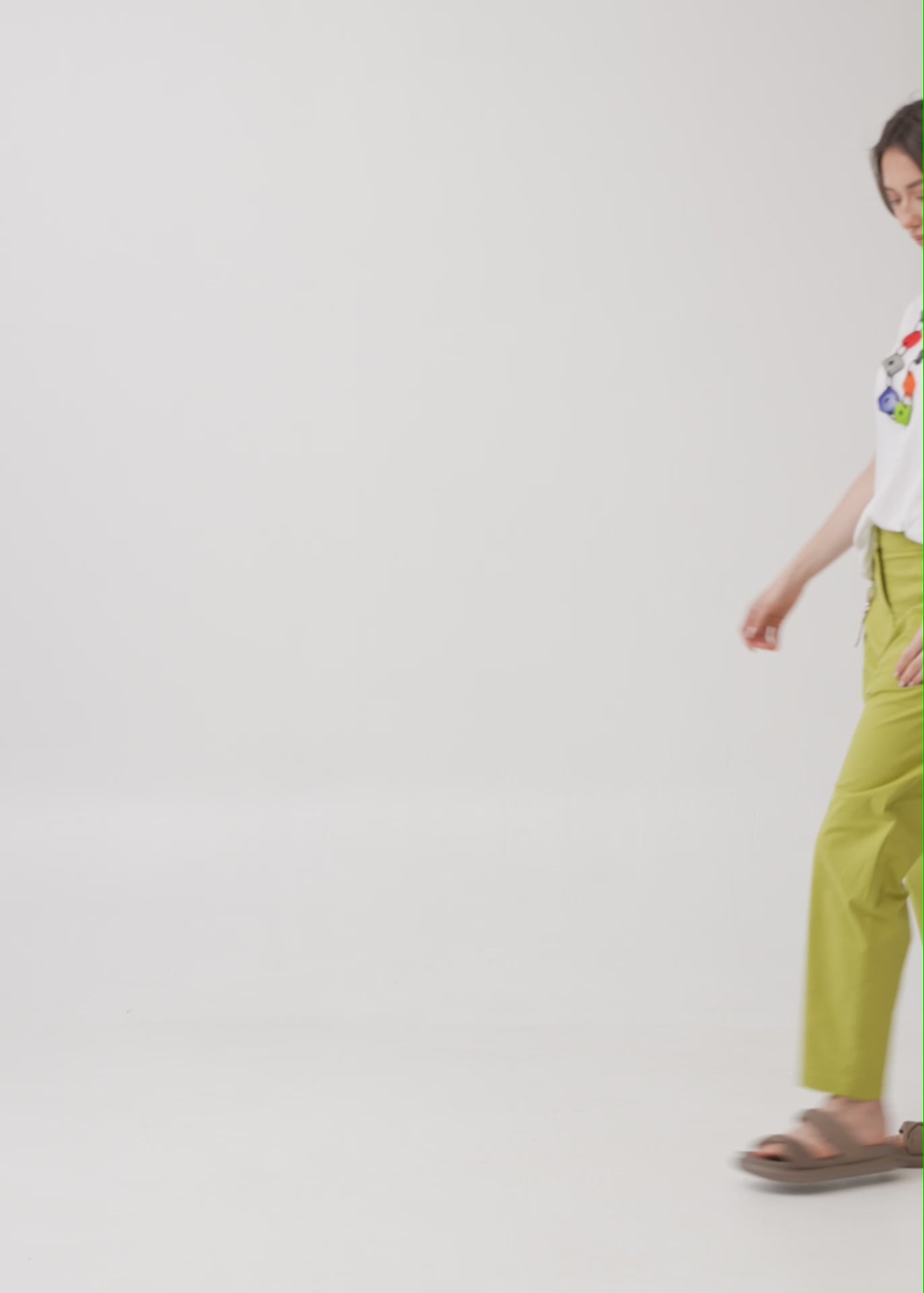 Baggy pants with gray Mia ribbon