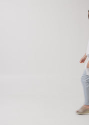 Black ribbon belted pants