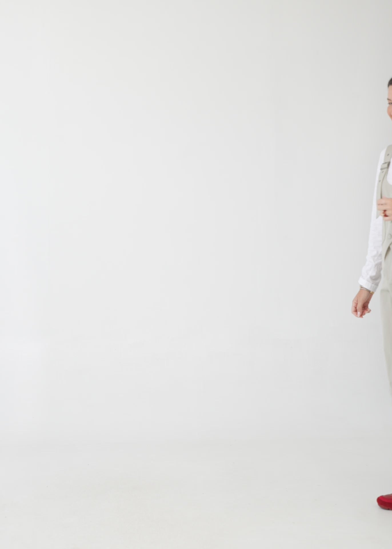 Stone color combination cut-out skirt pants with pocket