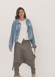 Dark gray wash dyed shirt jacket
