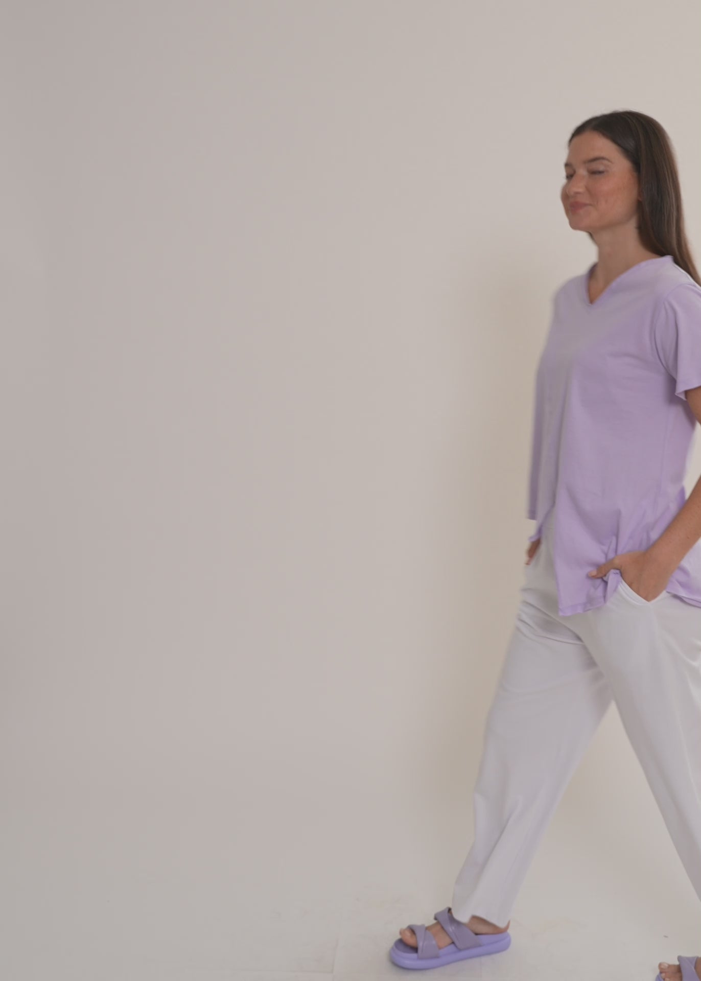 White Asymmetrical Length Diagonal Cut T-Shirt