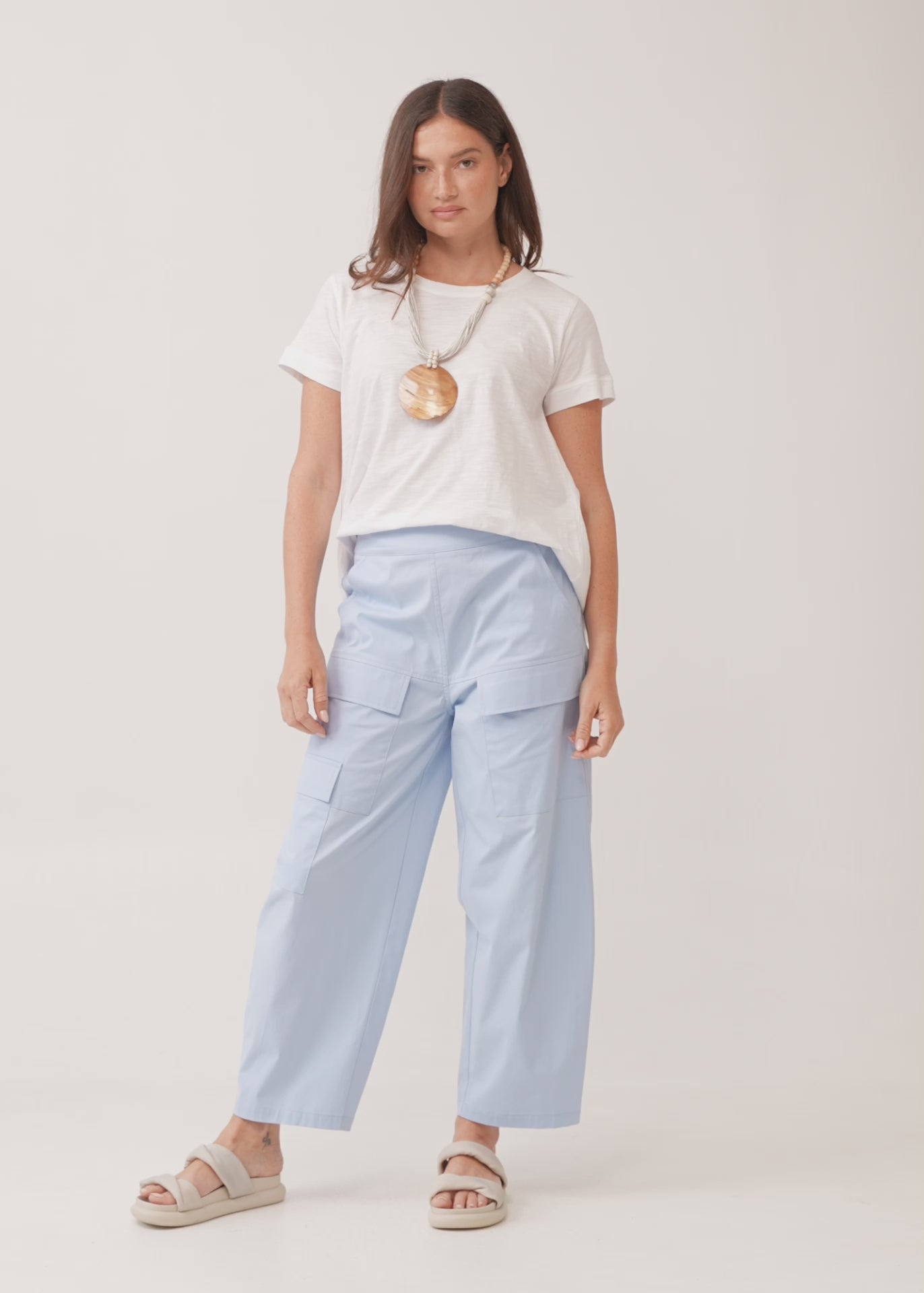 Light blue boy pants with front cargo pockets