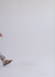 Pants with pockets, color block, folded cuff, gray
