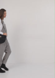 Gray front zippered overalls
